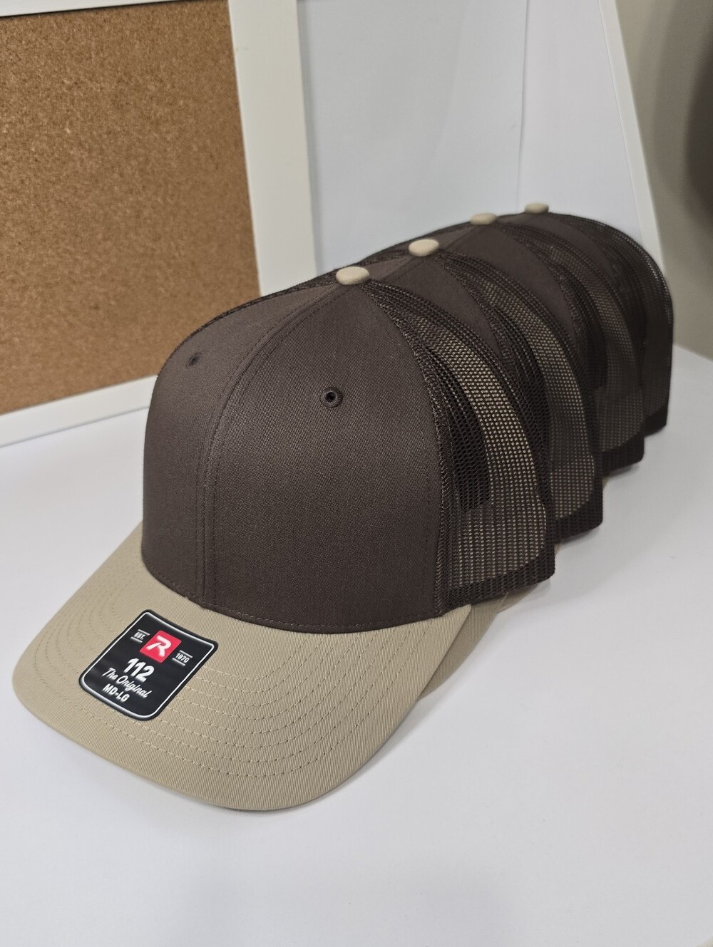 4 Pcs Richardson Brown and Tan Trucker Cap - Mesh Back Snapback